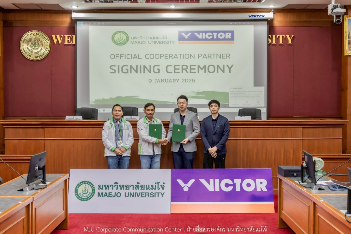 ม.แม่โจ้ mou บริษัท วิคเตอร์ สปอร์ตส์(ประเทศไทย) จำกัด  ร่วมส่งเสริมและพัฒนากีฬาแบดมินตัน พร้อมสนับสนุน “อินทนิลเกมส์ 2026”