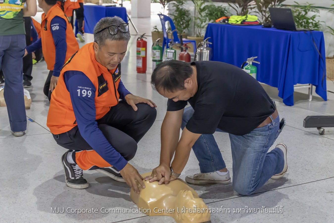 สนม.ม.แม่โจ้ ซ้อมแผนอพยพดับเพลิง แผ่นดินไหว และภัยพิบัติ พร้อมรองรับสถานการณ์ฉุกเฉิน