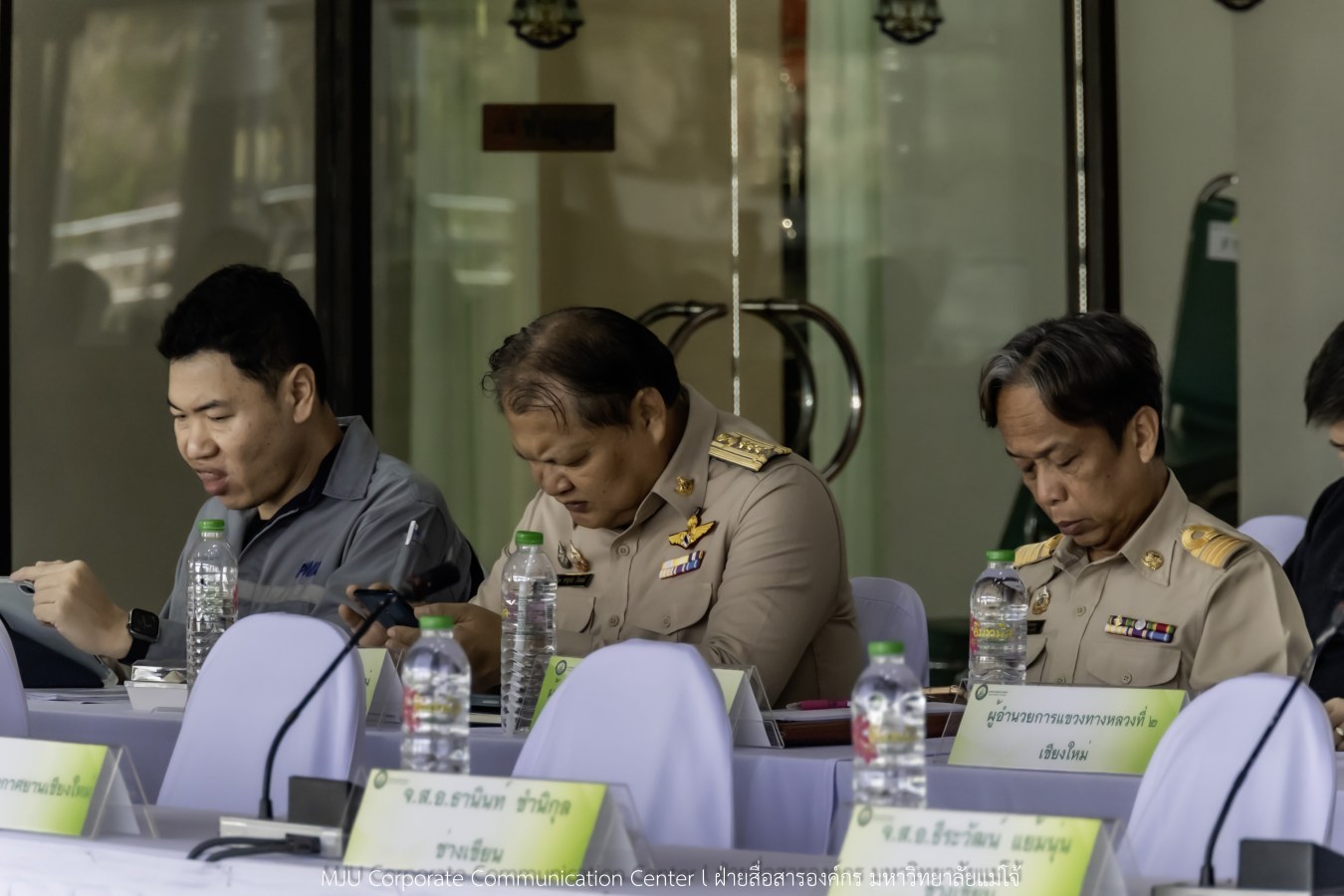 กองพระราชพิธี สำนักงานฝ่ายเสนาธิการในพระองค์ สำนักพระราชวัง จังหวัดเชียงใหม่ และมหาวิทยาลัยแม่โจ้ ประชุมเตรียมความพร้อมการรับเสด็จในพิธีพระราชทานปริญญาบัตรมหาวิทยาลัยแม่โจ้ ประจำปีการศึกษา 2567-2568 (ครั้งที่ 48)