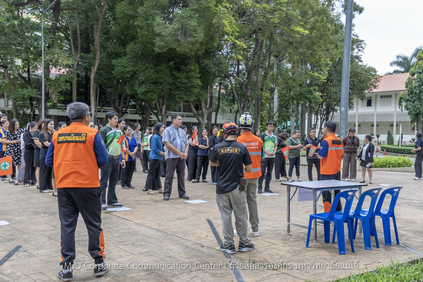 สนม.ม.แม่โจ้ ซ้อมแผนอพยพดับเพลิง แผ่นดินไหว และภัยพิบัติ พร้อมรองรับสถานการณ์ฉุกเฉิน