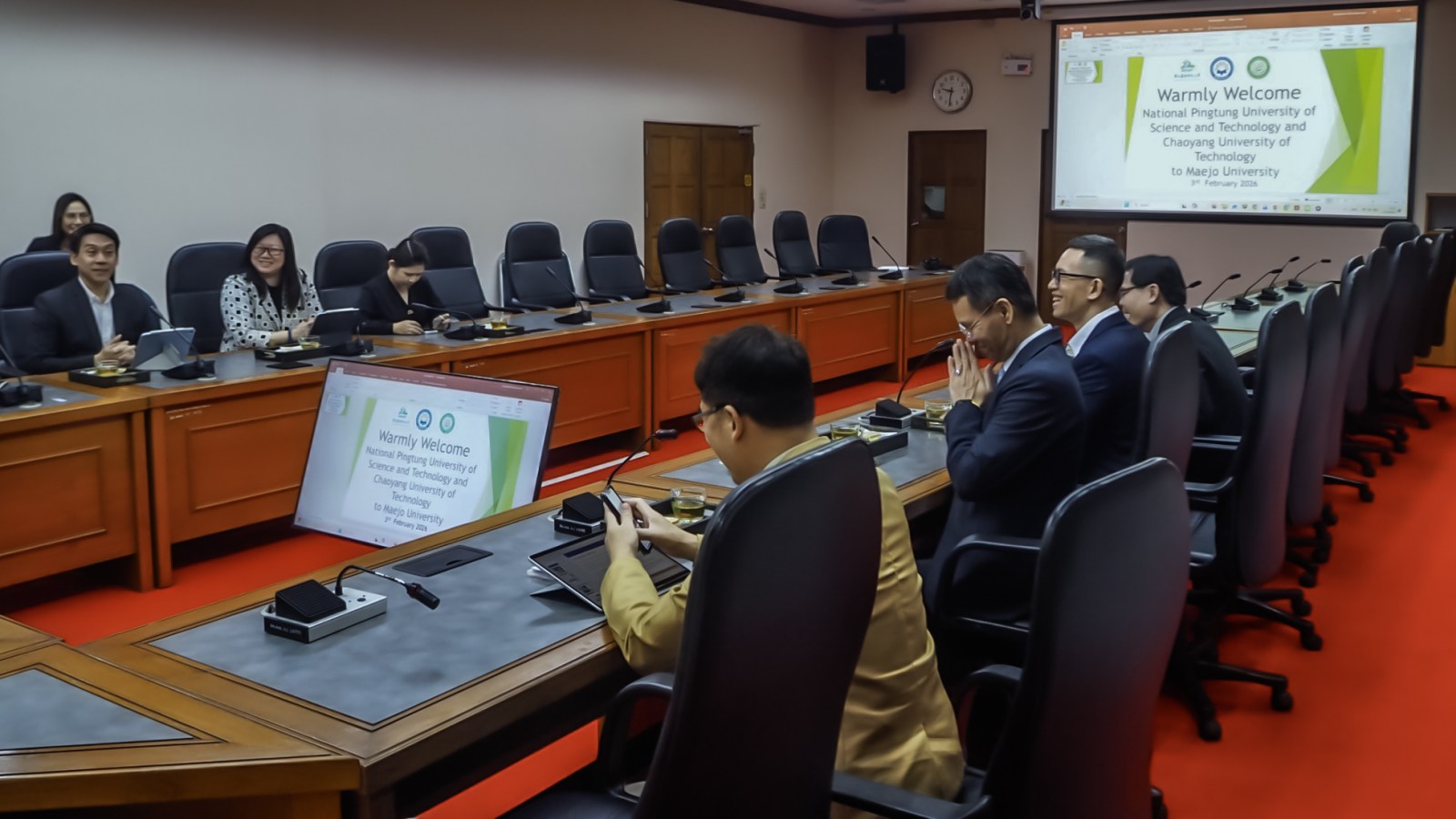 ผู้บริหาร Chaoyang University of Technology (CYUT) และ  National Pingtung University of Science and Technology (NPUST) ไต้หวัน  หารือความร่วมมือทางวิชาการ ร่วมกับผู้บริหารมหาวิทยาลัยแม่โจ้