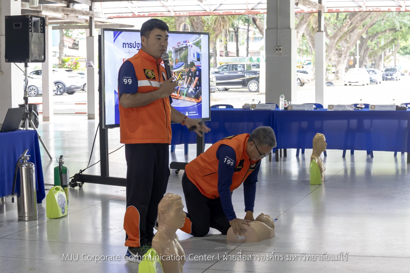 สนม.ม.แม่โจ้ ซ้อมแผนอพยพดับเพลิง แผ่นดินไหว และภัยพิบัติ พร้อมรองรับสถานการณ์ฉุกเฉิน