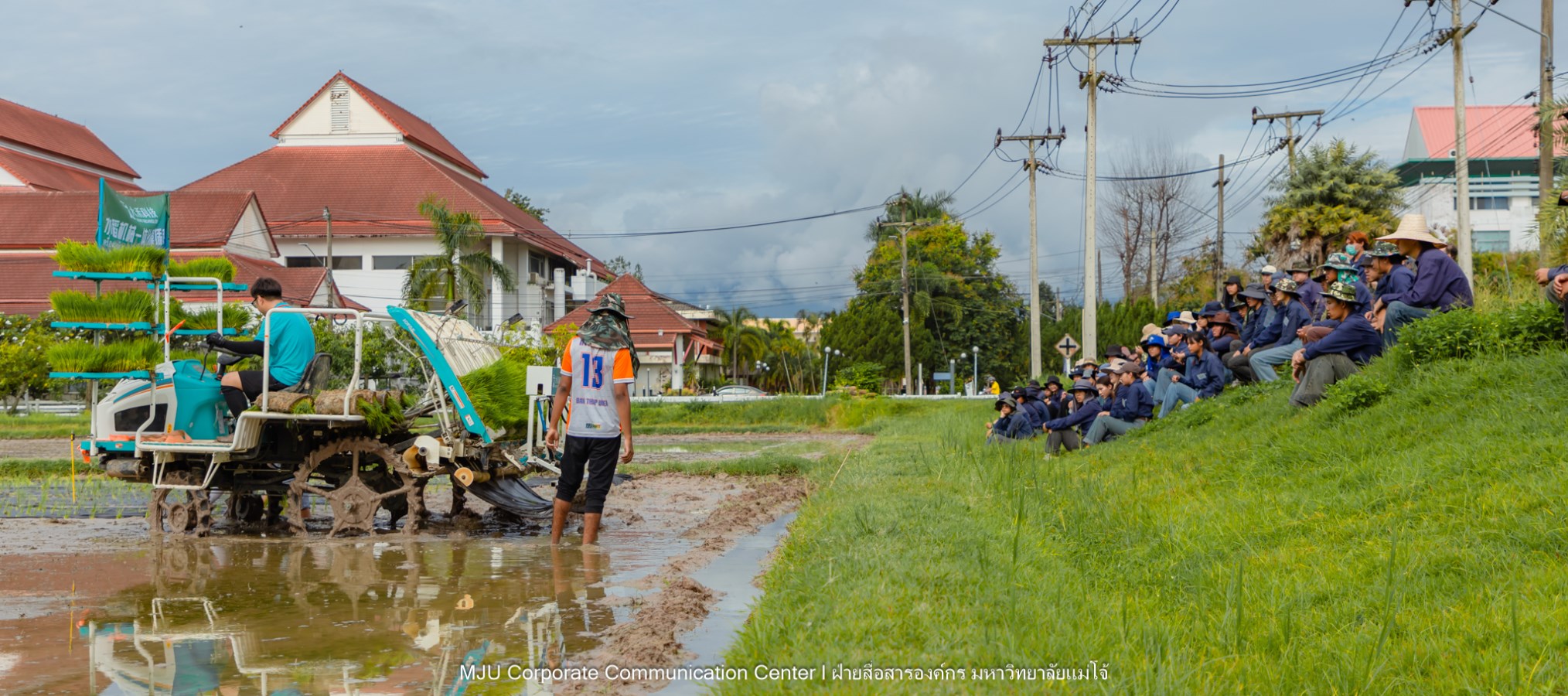 ม.แม่โจ้ ร่วมกับภาคเอกชนจีน  ทดสอบเทคโนโลยีฟิล์มคลุมดินที่ย่อยสลายได้ทางชีวภาพในการปลูกข้าวอินทรีย์